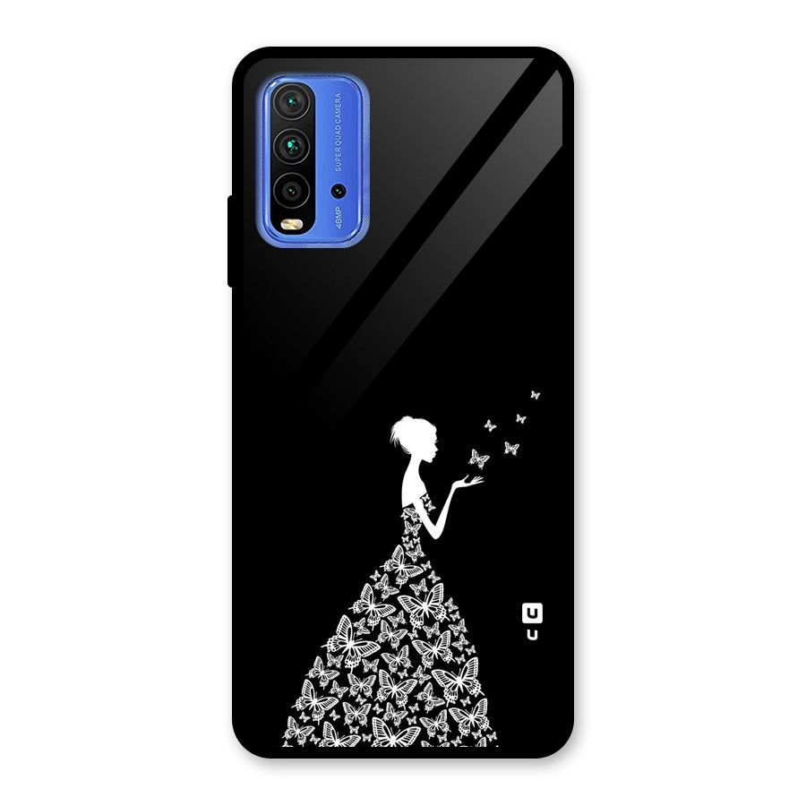 Butterfly Dress Glass Back Case for Redmi 9 Power