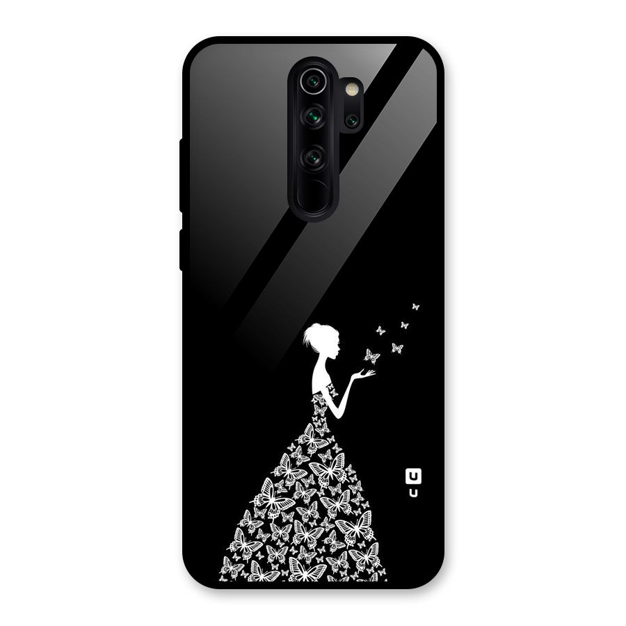 Butterfly Dress Glass Back Case for Redmi Note 8 Pro