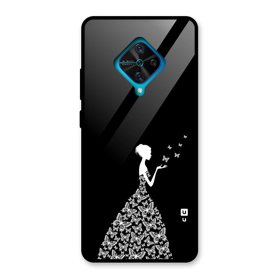 Butterfly Dress Glass Back Case for Vivo S1 Pro