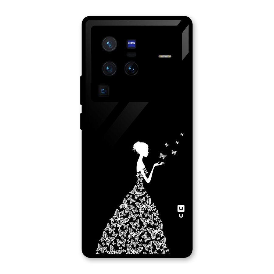 Butterfly Dress Glass Back Case for Vivo X80 Pro