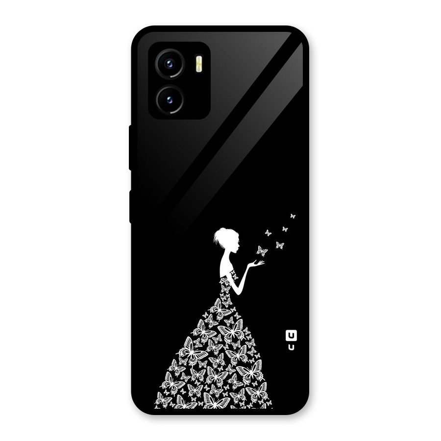 Butterfly Dress Glass Back Case for Vivo Y15s