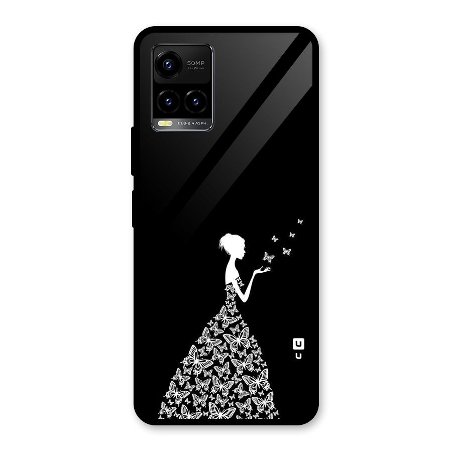 Butterfly Dress Glass Back Case for Vivo Y21T