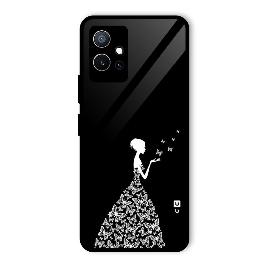 Butterfly Dress Glass Back Case for Vivo Y75 5G