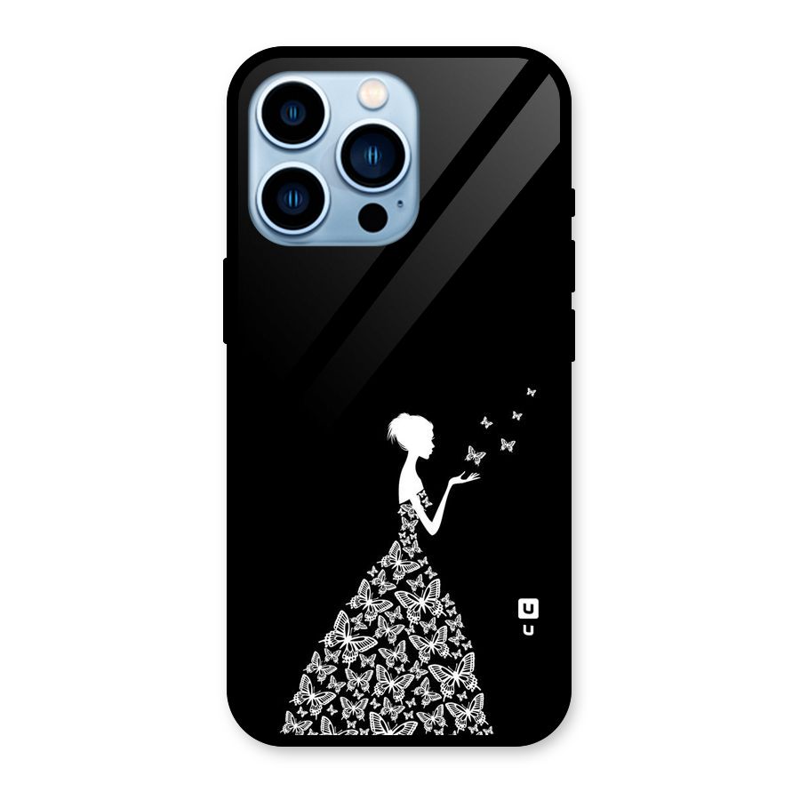 Butterfly Dress Glass Back Case for iPhone 13 Pro