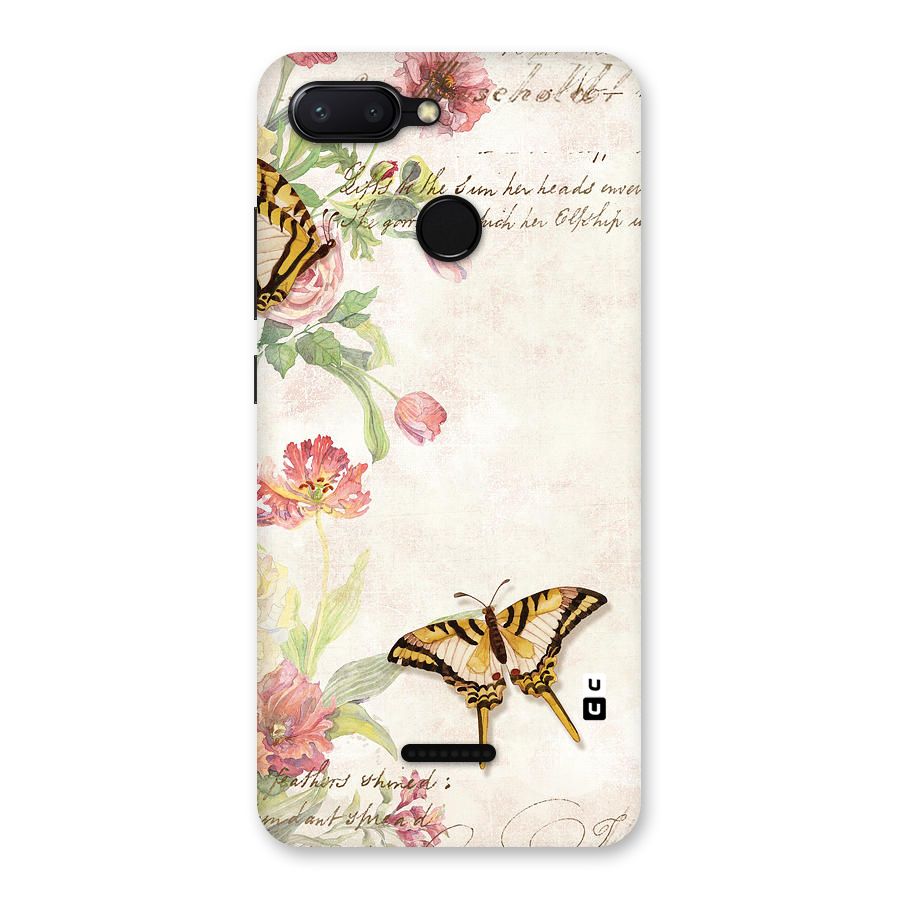 Butterfly Floral Back Case for Redmi 6