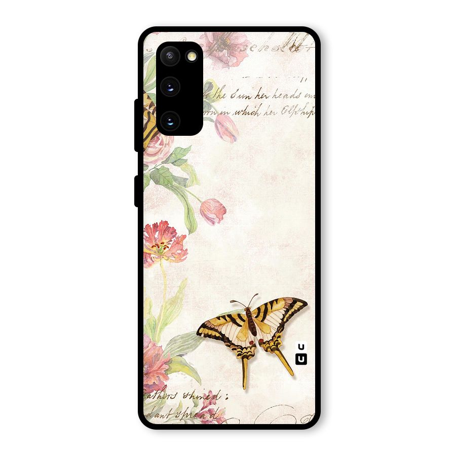 Butterfly Floral Glass Back Case for Galaxy S20 FE 5G