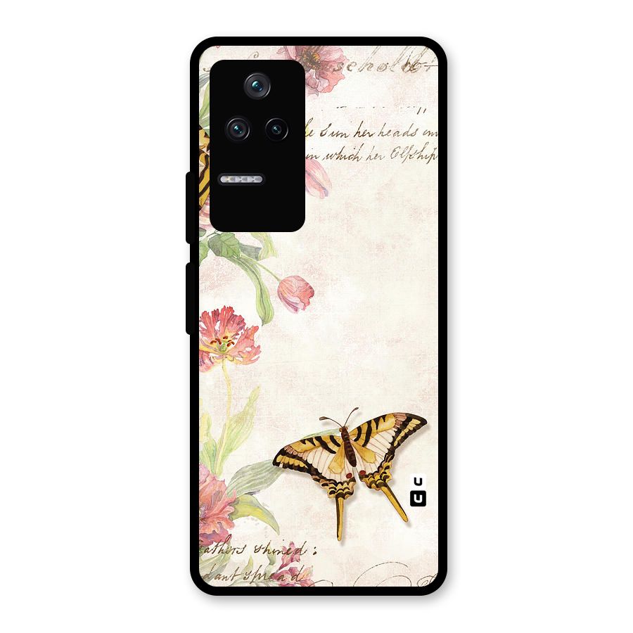 Butterfly Floral Glass Back Case for Poco F4 5G