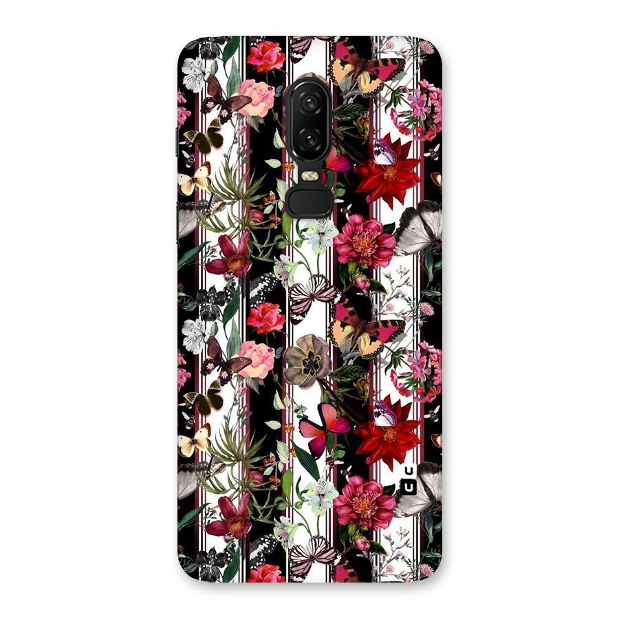 Butterfly Flowers Back Case for OnePlus 6