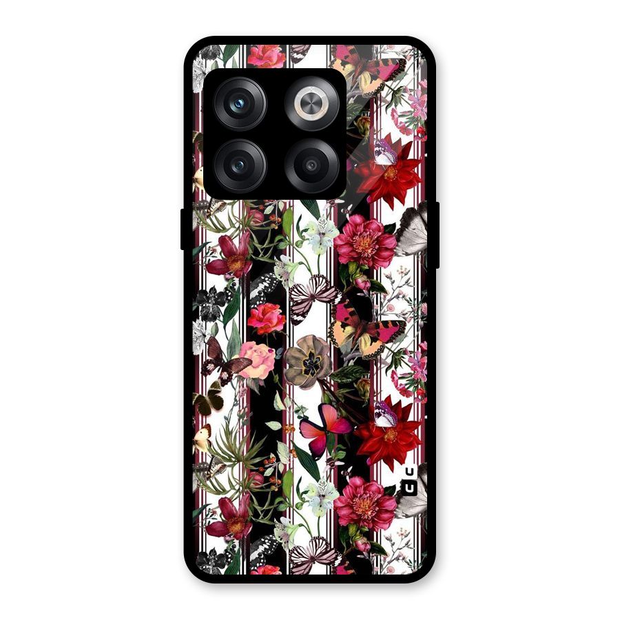 Butterfly Flowers Glass Back Case for OnePlus 10T