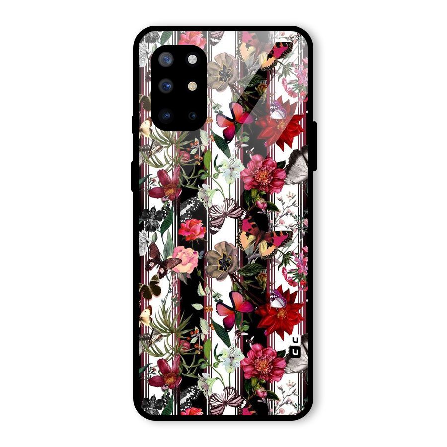 Butterfly Flowers Glass Back Case for OnePlus 8T