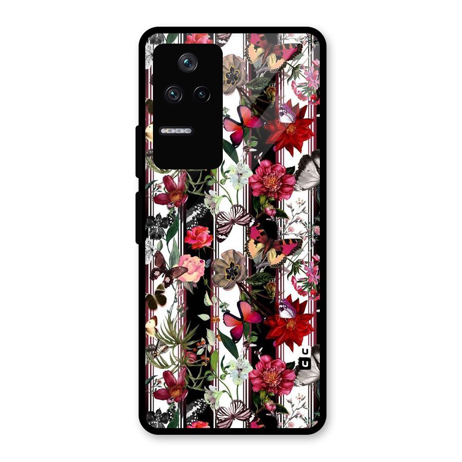 Butterfly Flowers Glass Back Case for Poco F4 5G