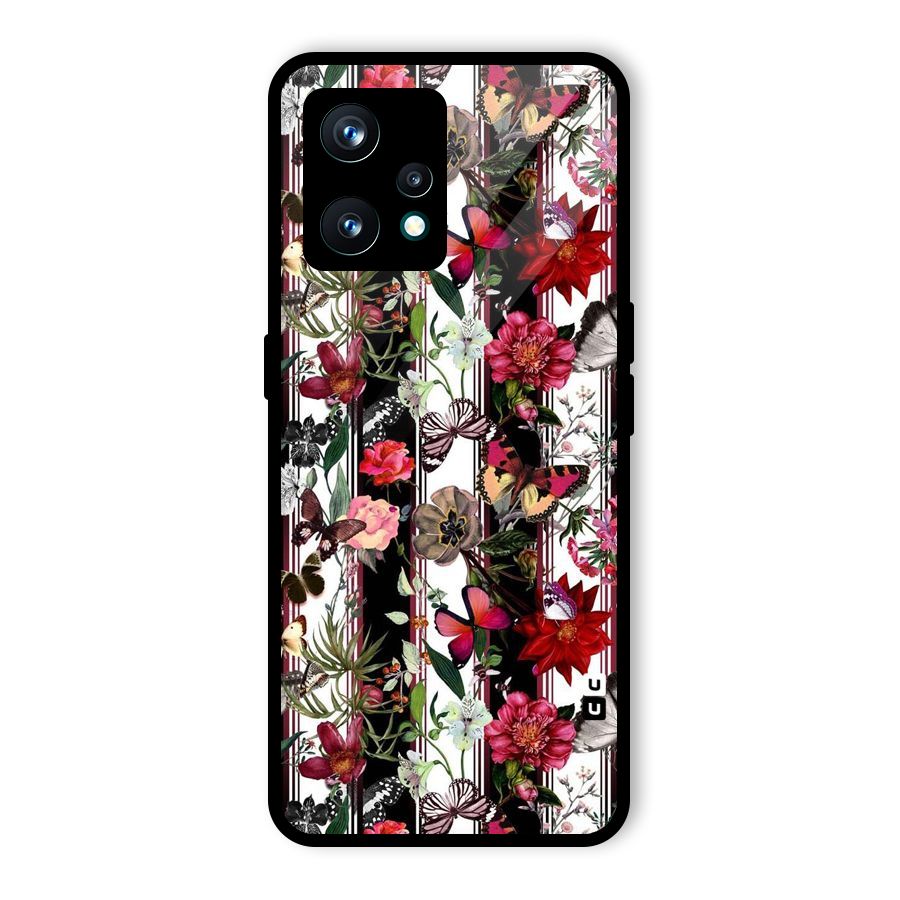 Butterfly Flowers Glass Back Case for Realme 9 Pro Plus 5G