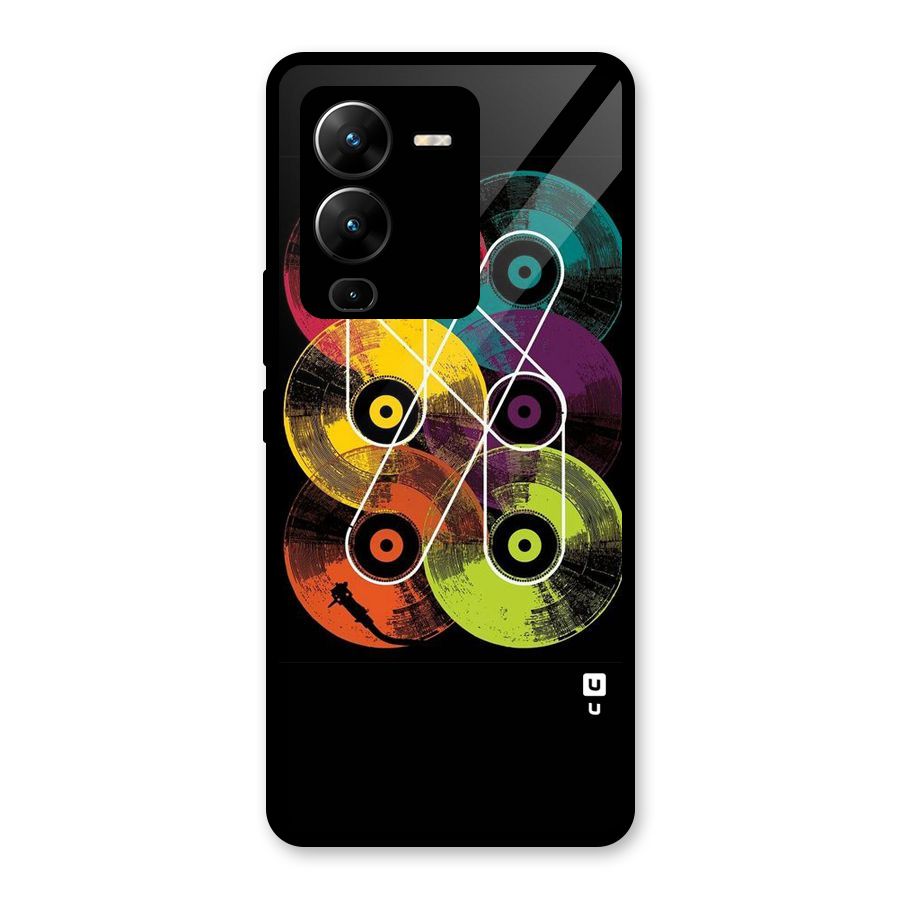 CD Tapes Glass Back Case for Vivo V25 Pro