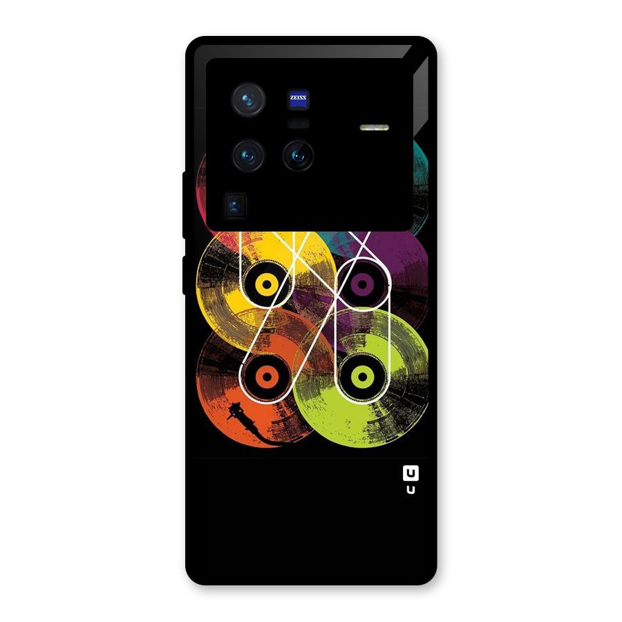 CD Tapes Glass Back Case for Vivo X80 Pro