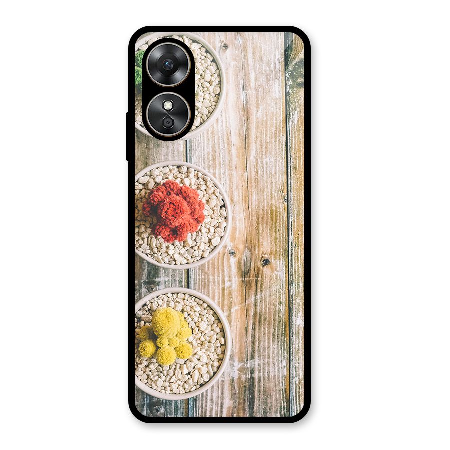 Cacti Decor Glass Back Case for Oppo A17