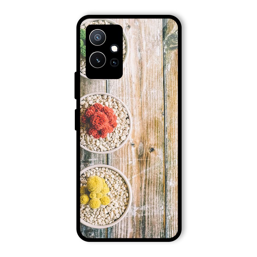 Cacti Decor Glass Back Case for Vivo T1 5G