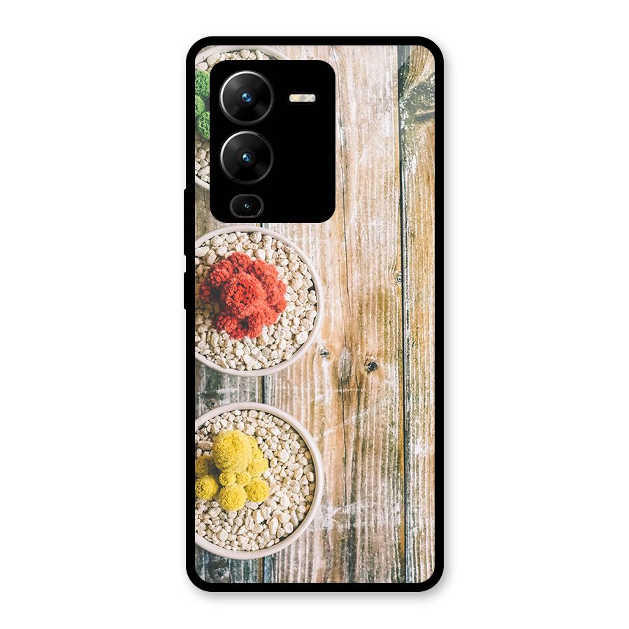 Cacti Decor Glass Back Case for Vivo V25 Pro
