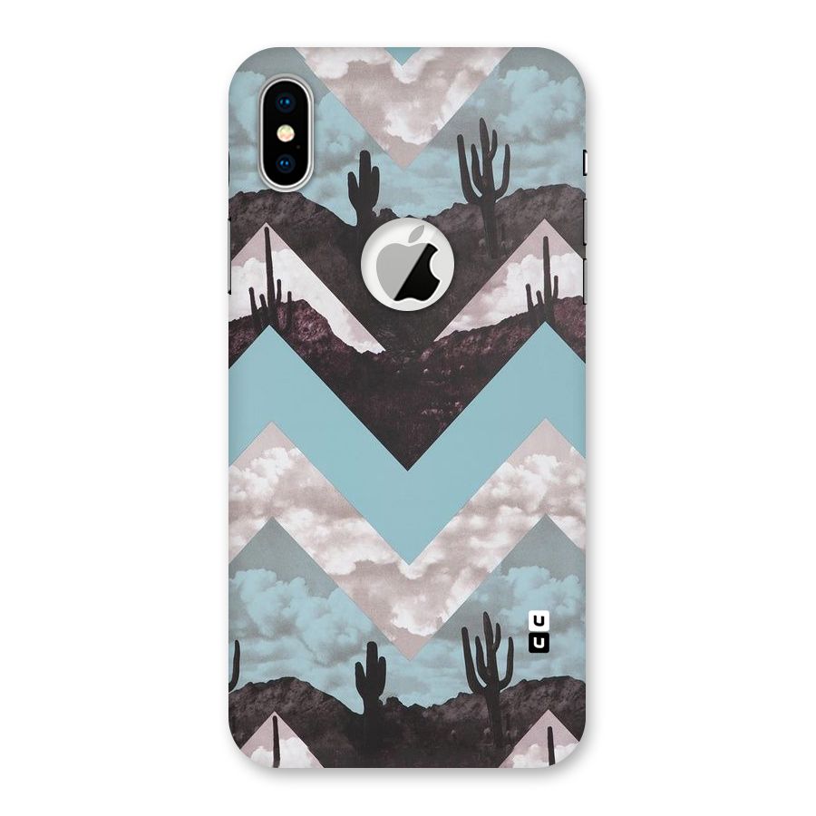 Cacutus Zig Zag Pattern Back Case for iPhone XS Logo Cut