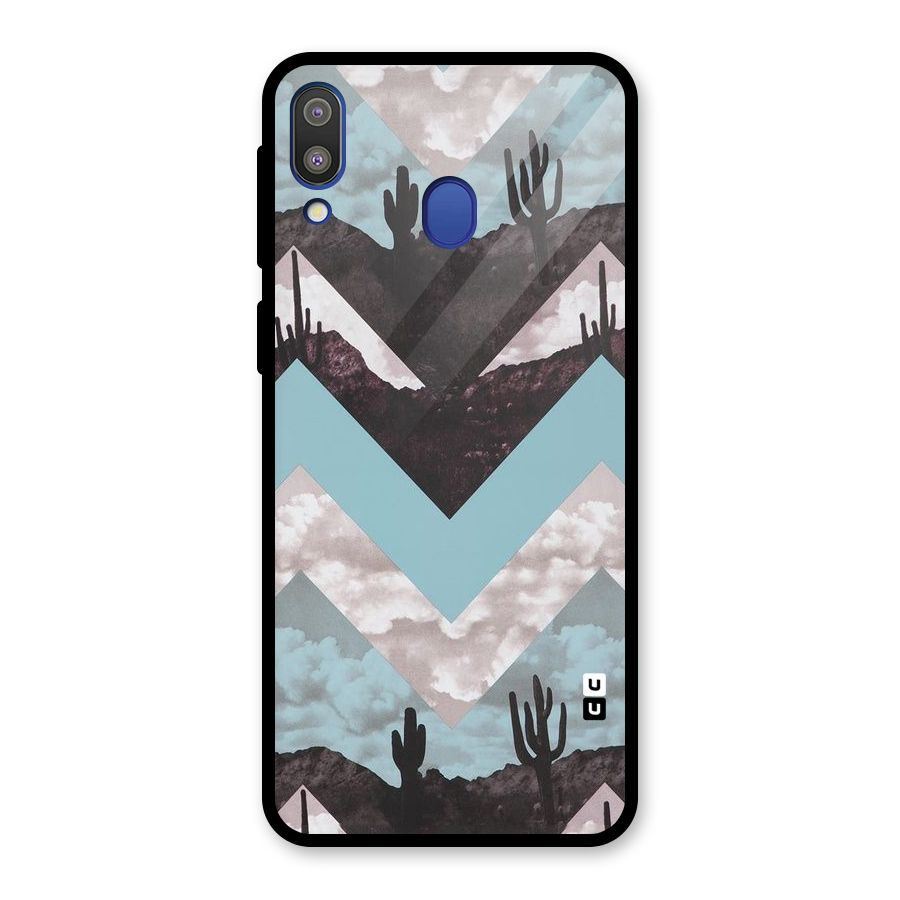 Cacutus Zig Zag Pattern Glass Back Case for Galaxy M20