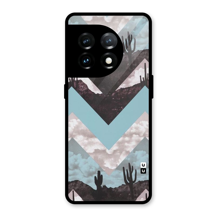 Cacutus Zig Zag Pattern Glass Back Case for OnePlus 11