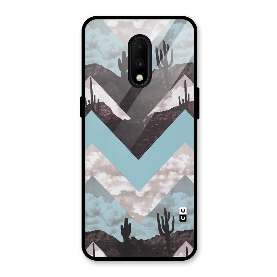 Cacutus Zig Zag Pattern Glass Back Case for OnePlus 7