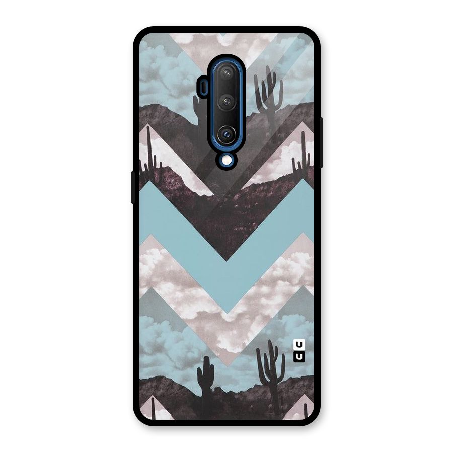 Cacutus Zig Zag Pattern Glass Back Case for OnePlus 7T Pro