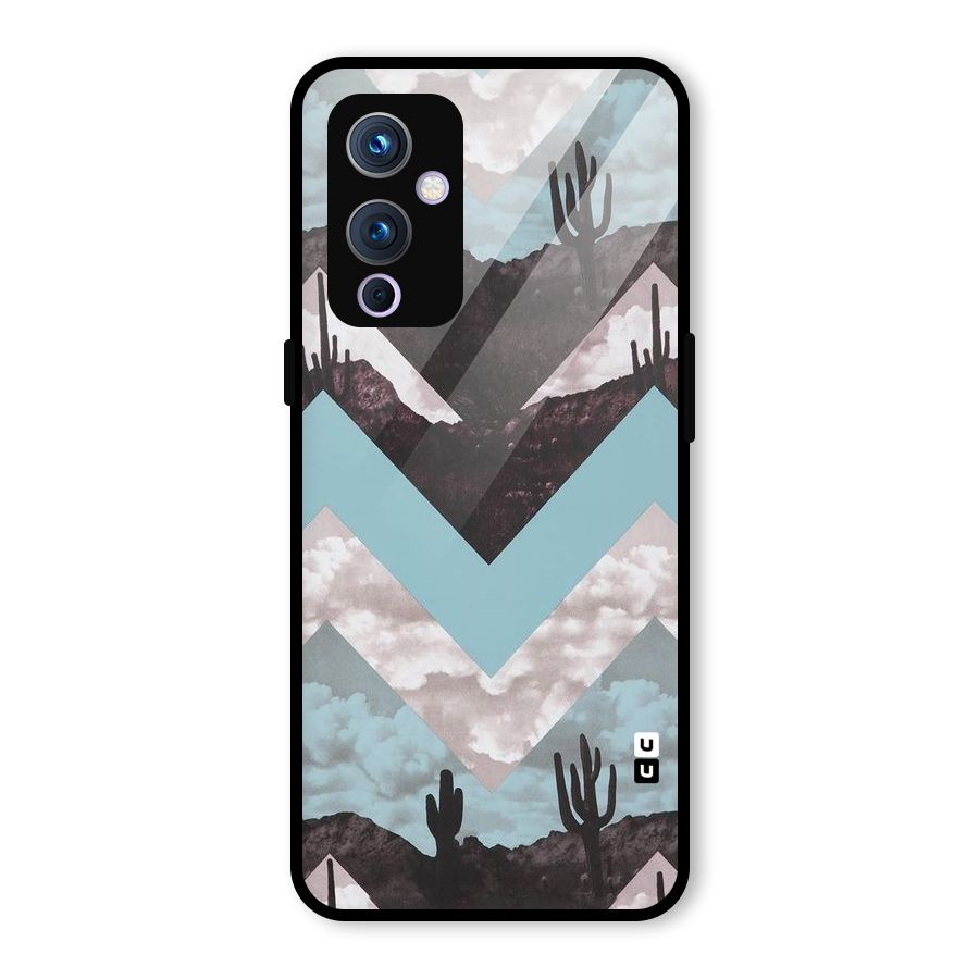 Cacutus Zig Zag Pattern Glass Back Case for OnePlus 9