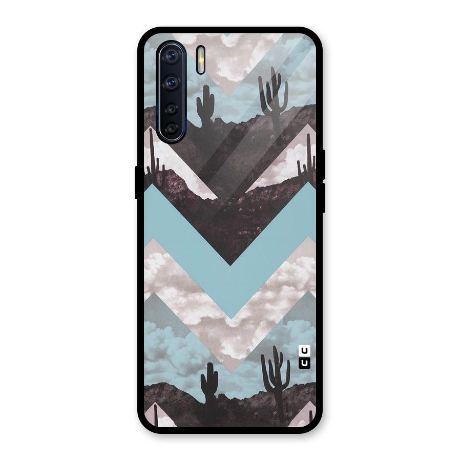 Cacutus Zig Zag Pattern Glass Back Case for Oppo F15