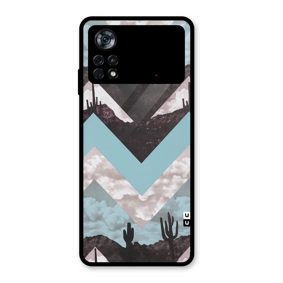 Cacutus Zig Zag Pattern Glass Back Case for Poco X4 Pro 5G