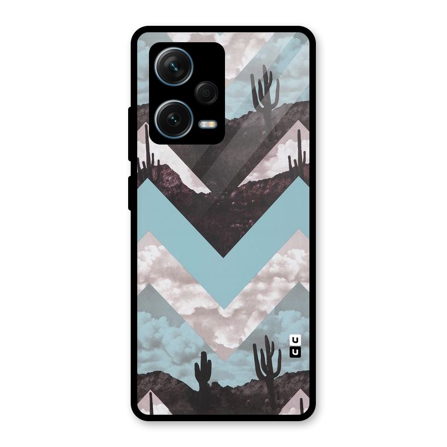 Cacutus Zig Zag Pattern Glass Back Case for Redmi Note 12 Pro Plus 5G
