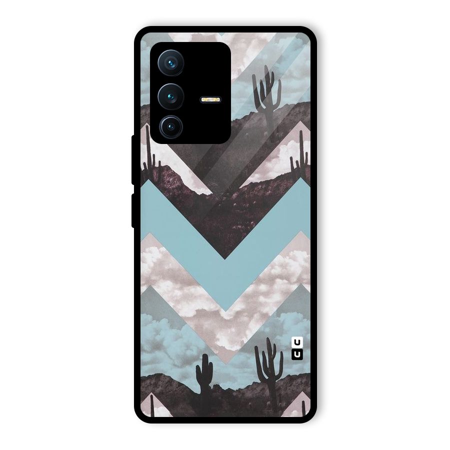 Cacutus Zig Zag Pattern Glass Back Case for Vivo V23 Pro