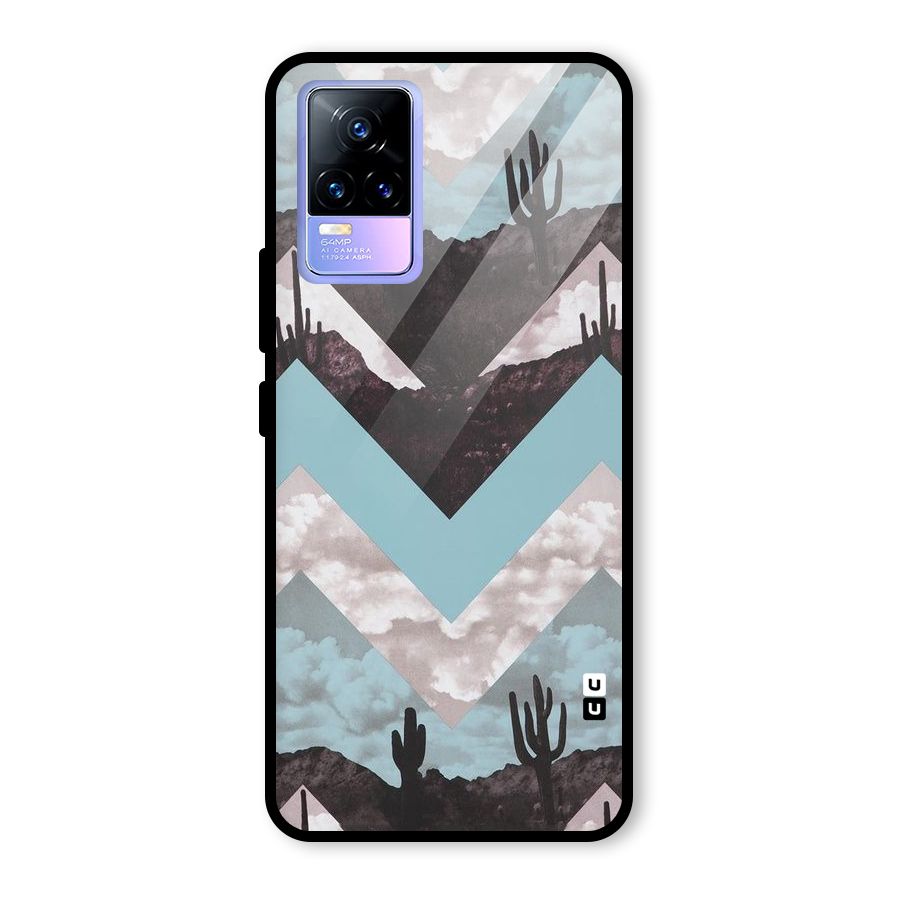 Cacutus Zig Zag Pattern Glass Back Case for Vivo Y73