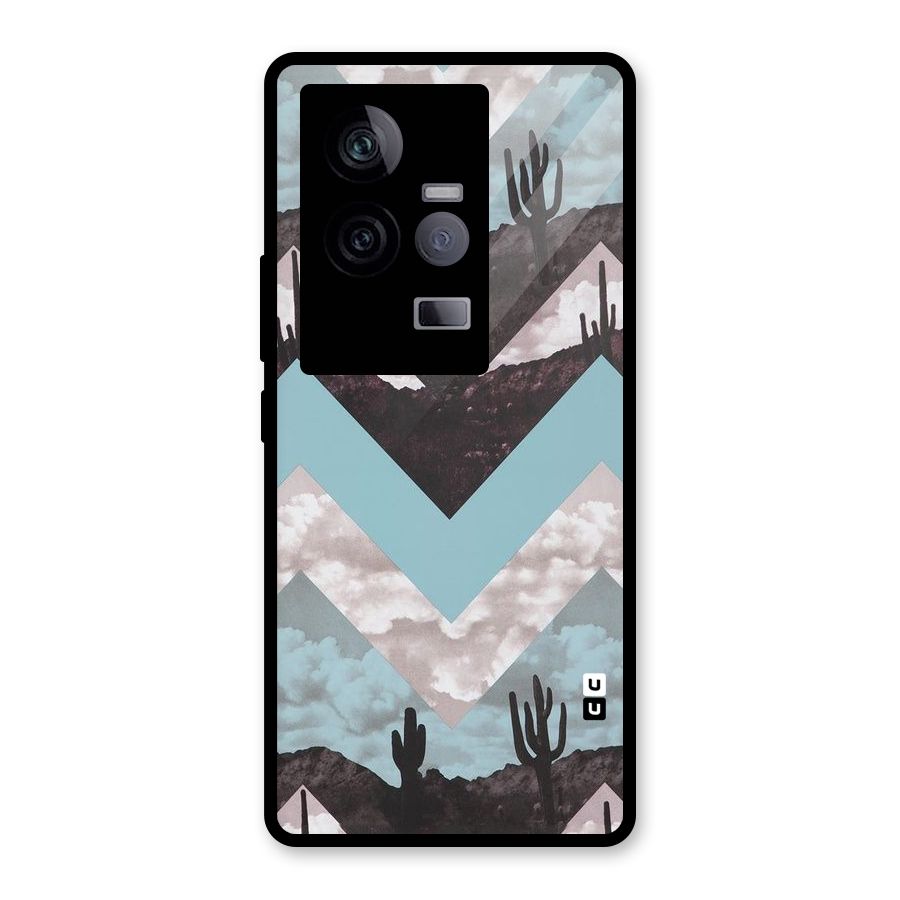 Cacutus Zig Zag Pattern Glass Back Case for Vivo iQOO 11 5G