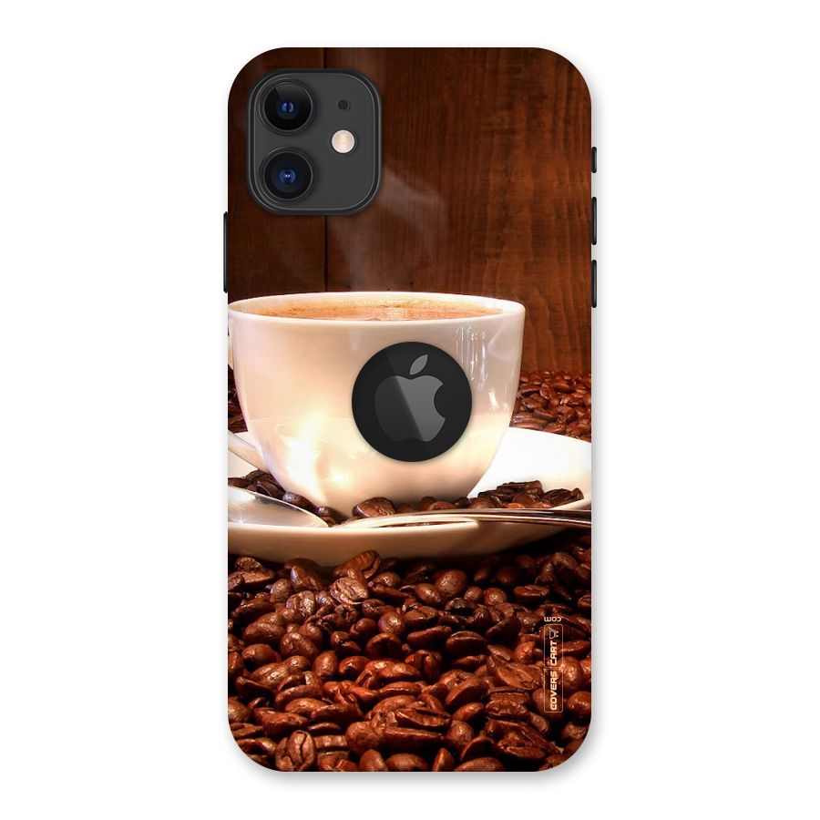 Caffeine Beans Back Case for iPhone 11 Logo Cut