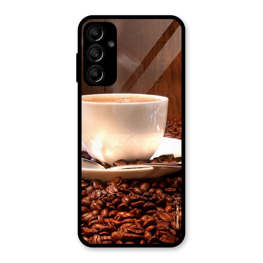 Caffeine Beans Glass Back Case for Galaxy A14 5G