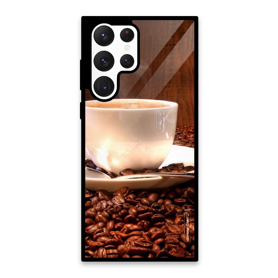 Caffeine Beans Glass Back Case for Galaxy S22 Ultra 5G