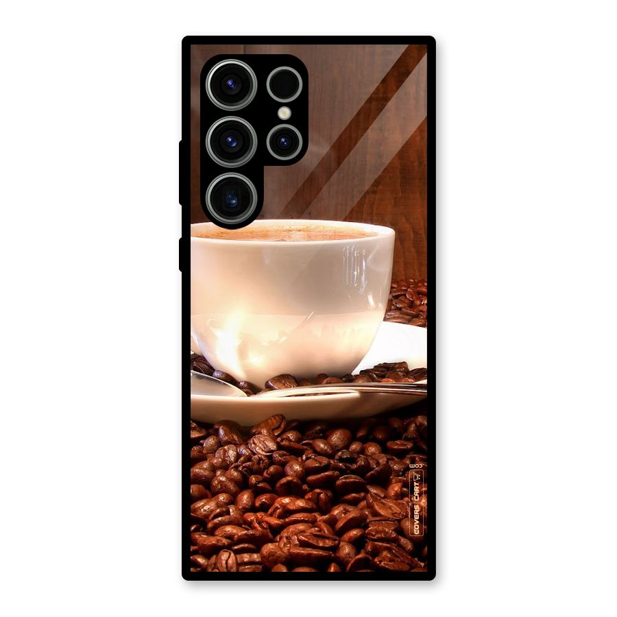 Caffeine Beans Glass Back Case for Galaxy S23 Ultra