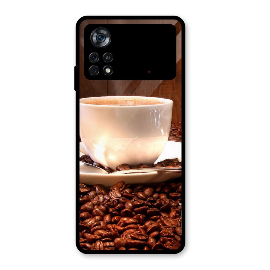 Caffeine Beans Glass Back Case for Poco X4 Pro 5G