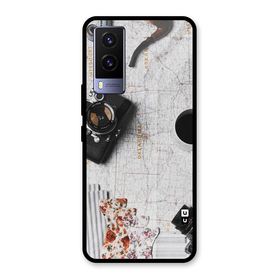 Camera Smoky Pipe Glass Back Case for Vivo V21e 5G