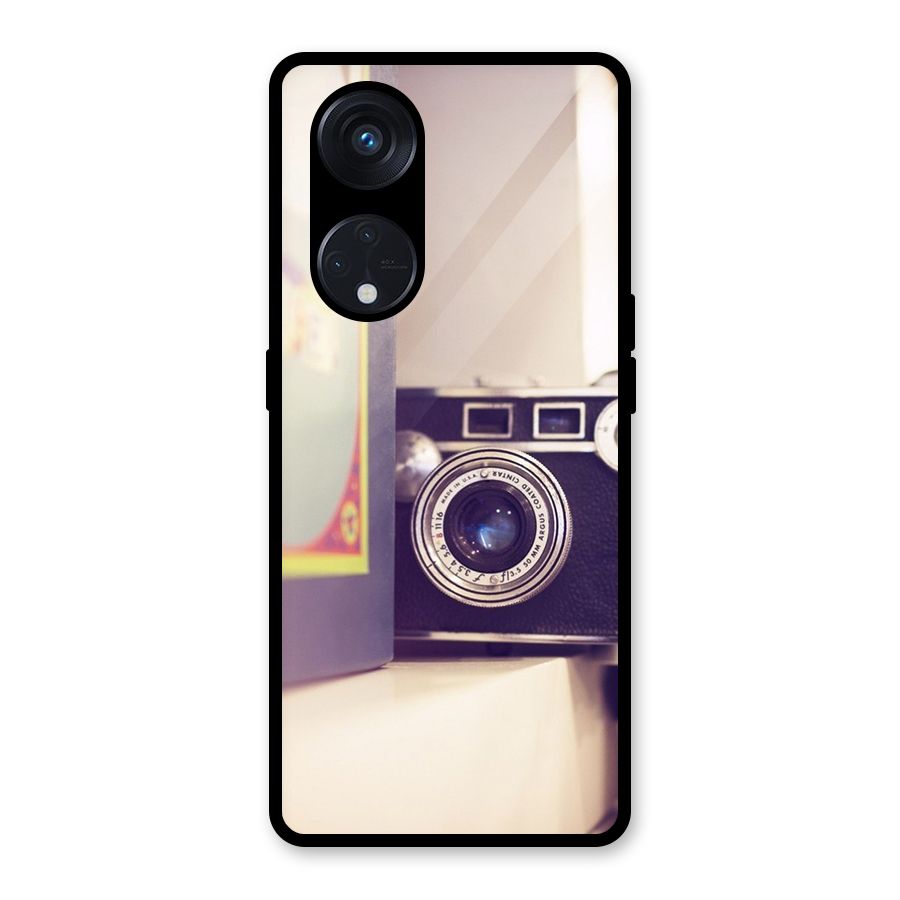 Camera Vintage Pastel Glass Back Case for Reno8 T 5G