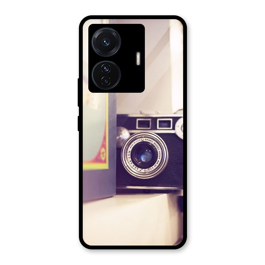 Camera Vintage Pastel Glass Back Case for Vivo T1 Pro