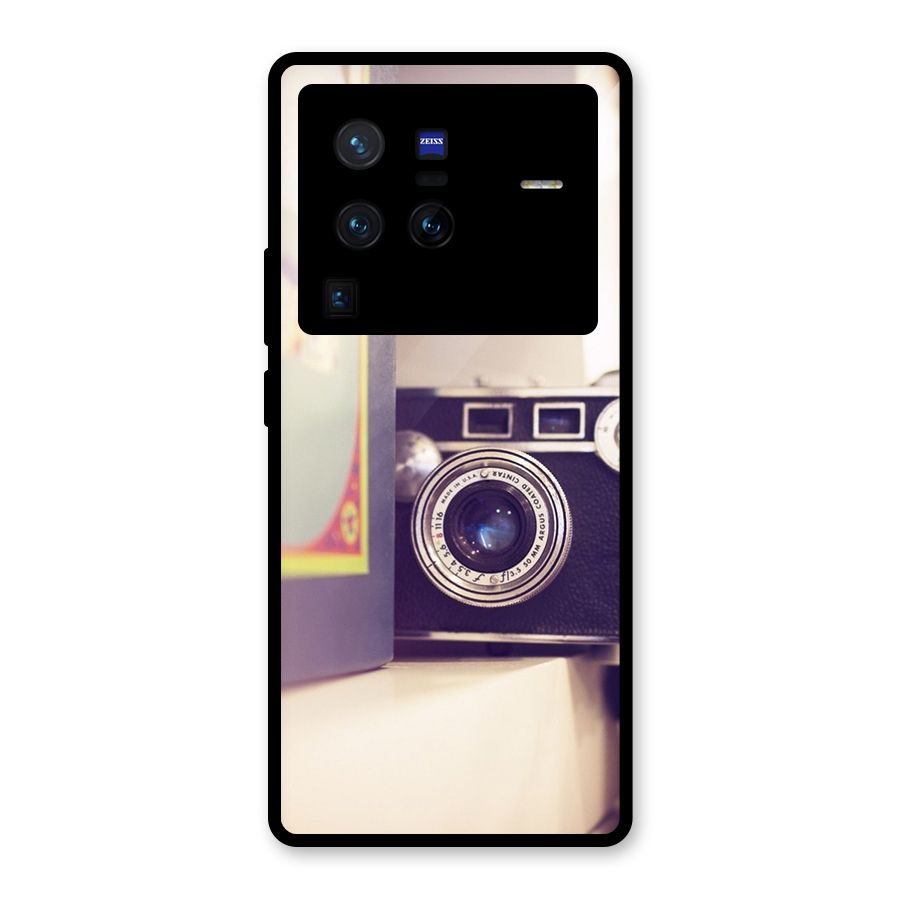 Camera Vintage Pastel Glass Back Case for Vivo X80 Pro
