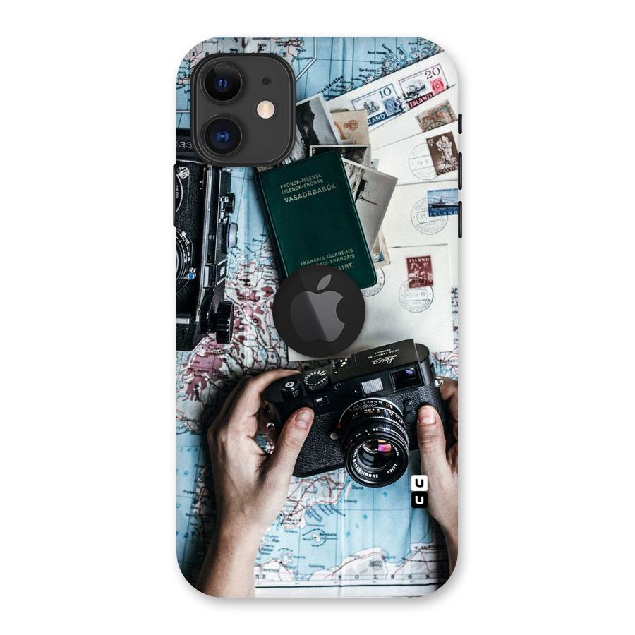 Camera and Postcards Back Case for iPhone 11 Logo Cut