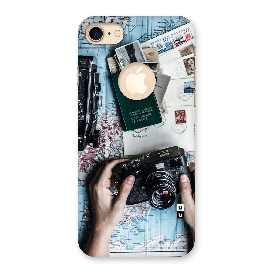 Camera and Postcards Back Case for iPhone 7 Logo Cut