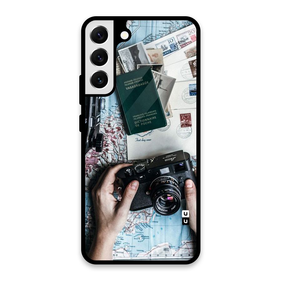 Camera and Postcards Glass Back Case for Galaxy S22 Plus 5G