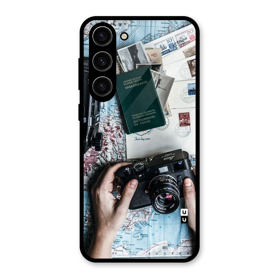 Camera and Postcards Glass Back Case for Galaxy S23 Plus