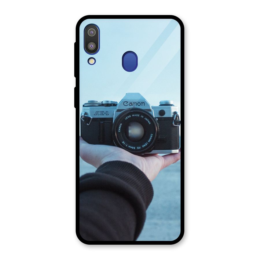 Camera in Hand Glass Back Case for Galaxy M20
