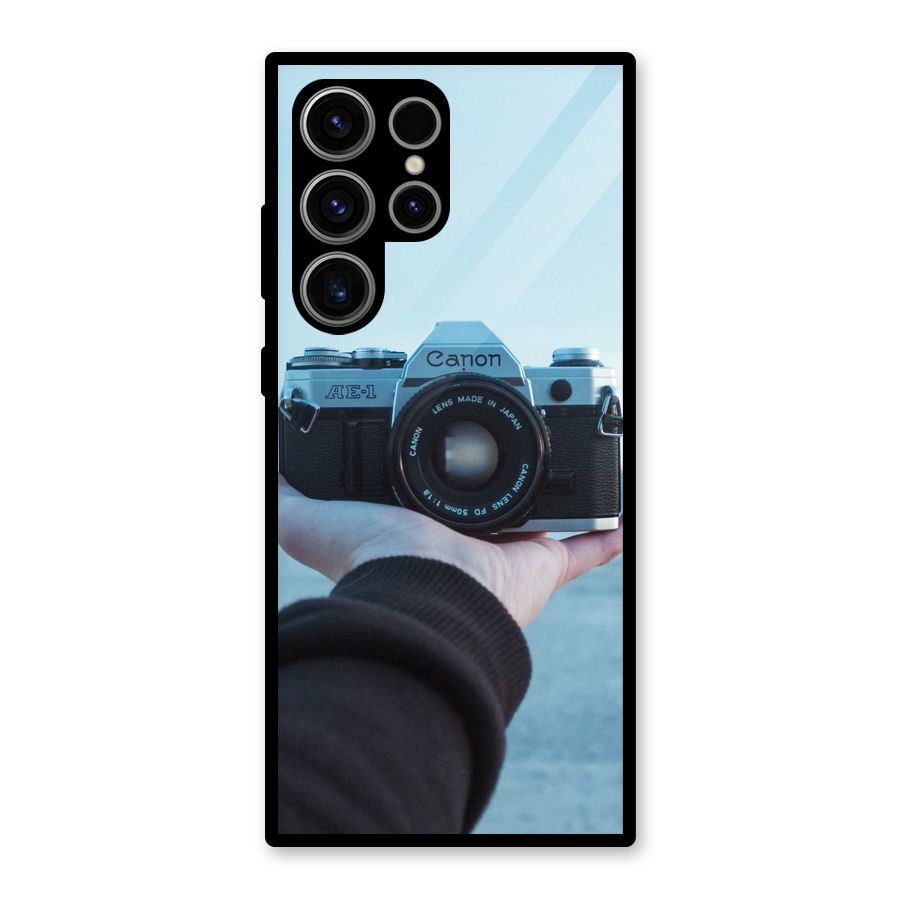 Camera in Hand Glass Back Case for Galaxy S23 Ultra