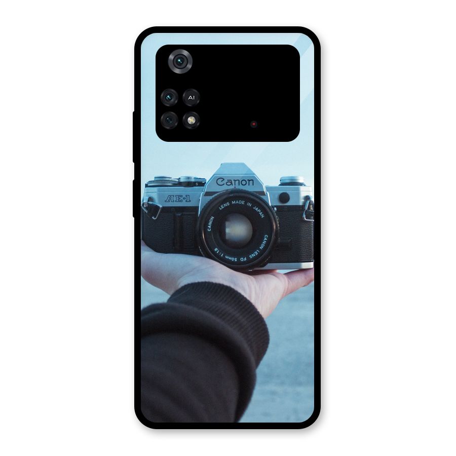 Camera in Hand Glass Back Case for Poco M4 Pro 4G