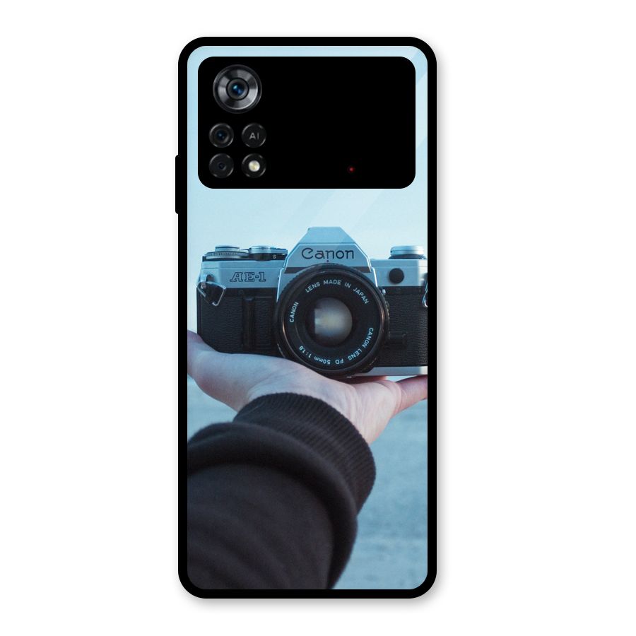 Camera in Hand Glass Back Case for Poco X4 Pro 5G